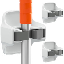 Reliahom 3 Pack Broom Holder Wall Mound Mop Grippers Pas de forage auto-adhesif antiderapant la poignee de poignee de vadrouille Piche a poussier