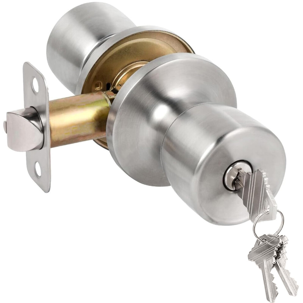 Turknauf Mit Schloss Und Schlussel, Eingangsturknauf Mit Schlussel, Turschloss Fur Den Aussen- Und Innenbereich, Fur Die Haustur, Gewerblicher Und-image