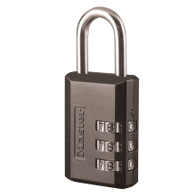 Master Lock Black Combination Padlock Indoor Gym Locker Lock with Customizable 3-Digit Code for Luggage Backpacks Cabinets 2 pk 647EC2