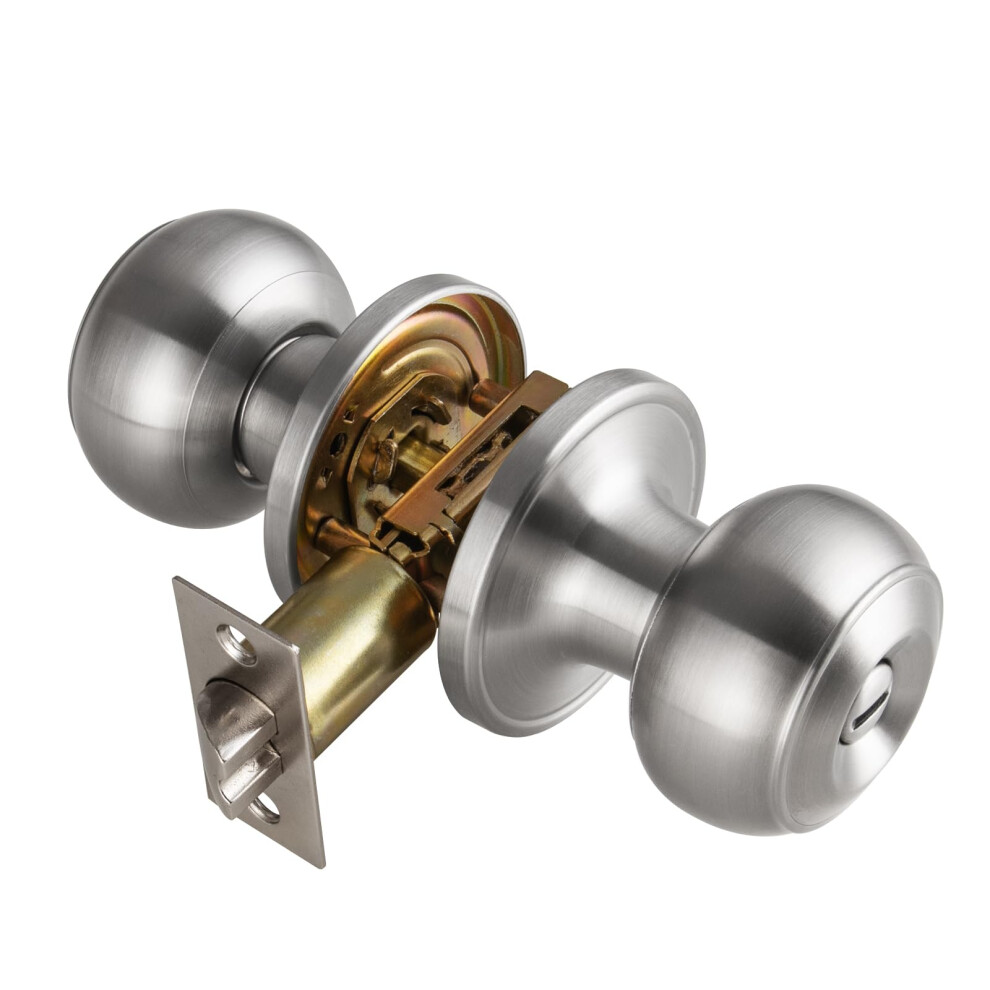 Ncsen Brushed Nickel Door Knobs Interior Bath & Bed Privacy Door Knob Keyless Door Lock Round Doorknobs 724087879211