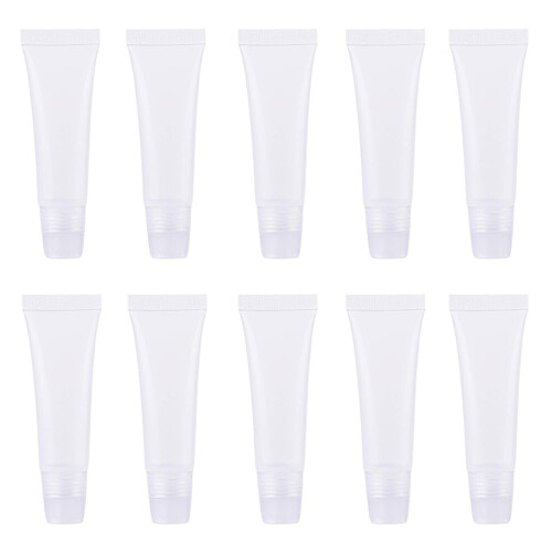 Wowlife 8ml Mini Clear Empty Lip Gloss Balm Container Soft Tubes Makeup Box (20 Pcs)