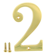 ZhongWang Hardver ZW-A100 4 hvelykes Bright Brass House Number 2/ZhongWang Hardware ZW-A100 Casa de lat?n Brillante de 4 pulgadas N?mero 2