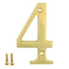 ZhongWang Hardware ZW-A100 4-calowy jasny mosiadz Numer domu 4/ZhongWang Hardware ZW-A100 Casa de lat?n brillante de 4 pulgadas N?mero 4