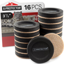 Felt Furniture Sliders for Hardwood Floors X-PROTECTOR 16 PCS 3 ?- Furniture Slider with Unique Design - Heavy-Duty Furniture Movers for Hard Sur