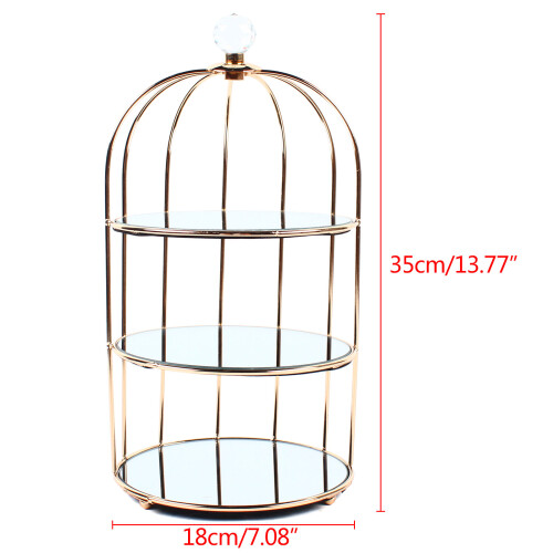 3 Tier Gold Birdcage Storage Tray 1