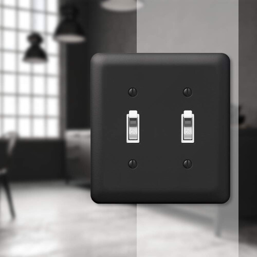 Amerelle 935TTBK Devon Wallplate 2 Toggle Black 2