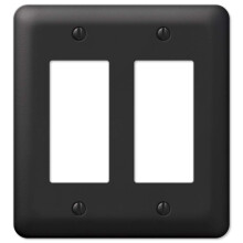 Amerelle 935RRBK Devon Wallplate 2 Rocker Steel Black 1-Pack