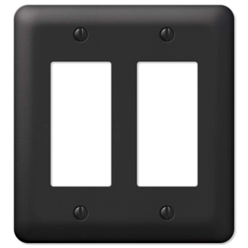 Amerelle 935RRBK Devon Wallplate 2 Rocker Steel Black 1-Pack
