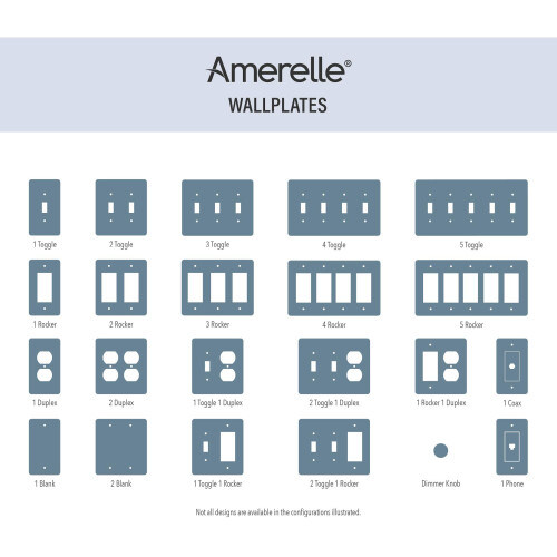 Amerelle 935RRBK Devon Wallplate 2 Rocker Steel Black 1-Pack 2