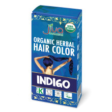 Jiva Organic Indigo Pulver - Blaues Kräuter-Haarfarbe - 100% rein, zertifiziert biologisch - keine Chemikalien, koscher, vegan, tierversuchsfrei 100g