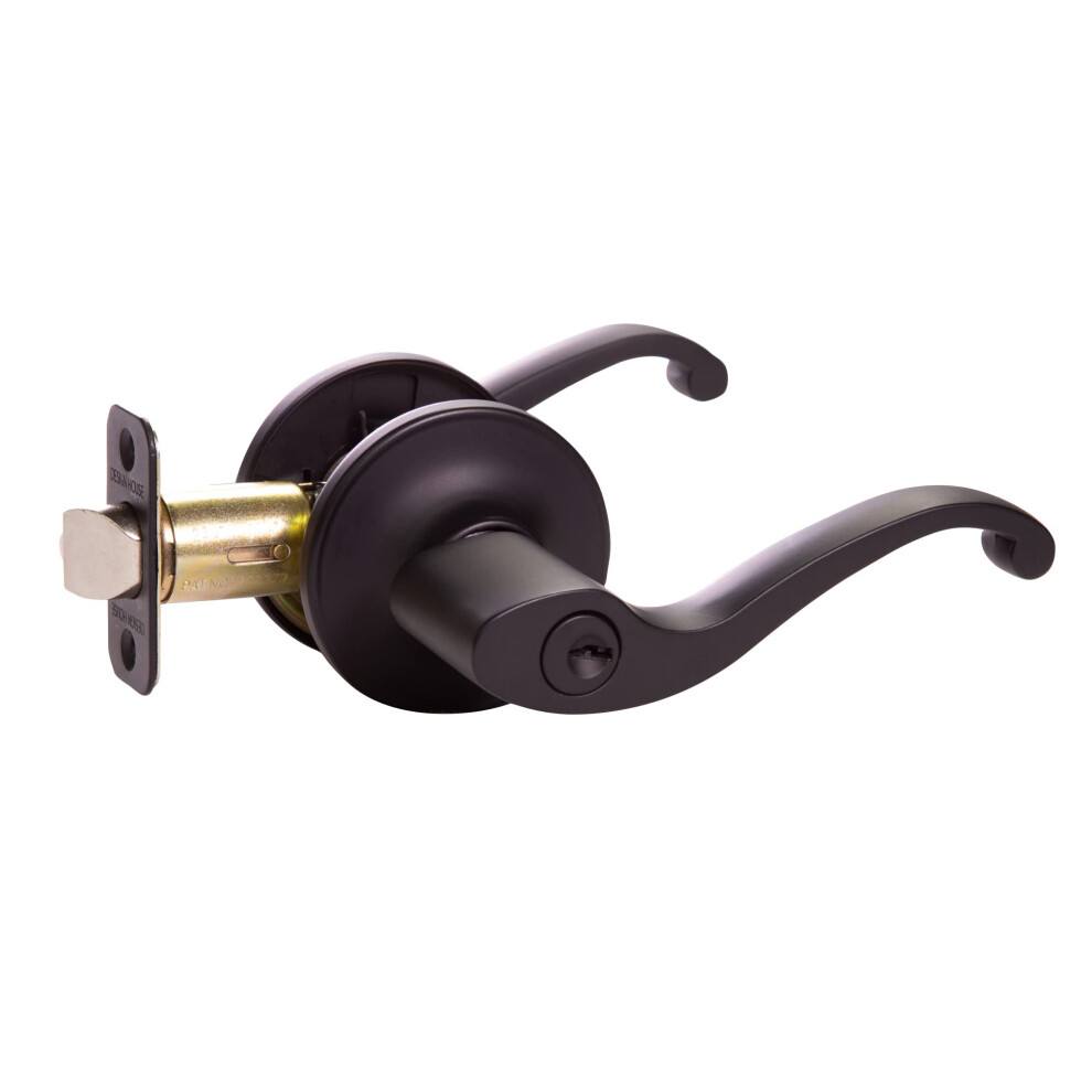 Photos - Door Handle Design House 779231 Scroll Entry Door Lever Matte Black 