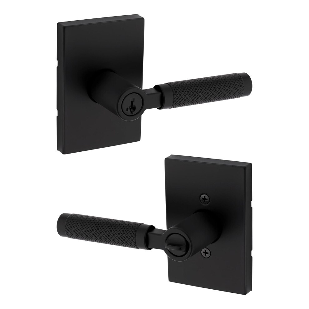 Photos - Door Handle Kwikset Prava Entry Door Knurled Handle with Lock and Key Secure Keyed Reversible Lever Exterior for Front Entrance and Bedr