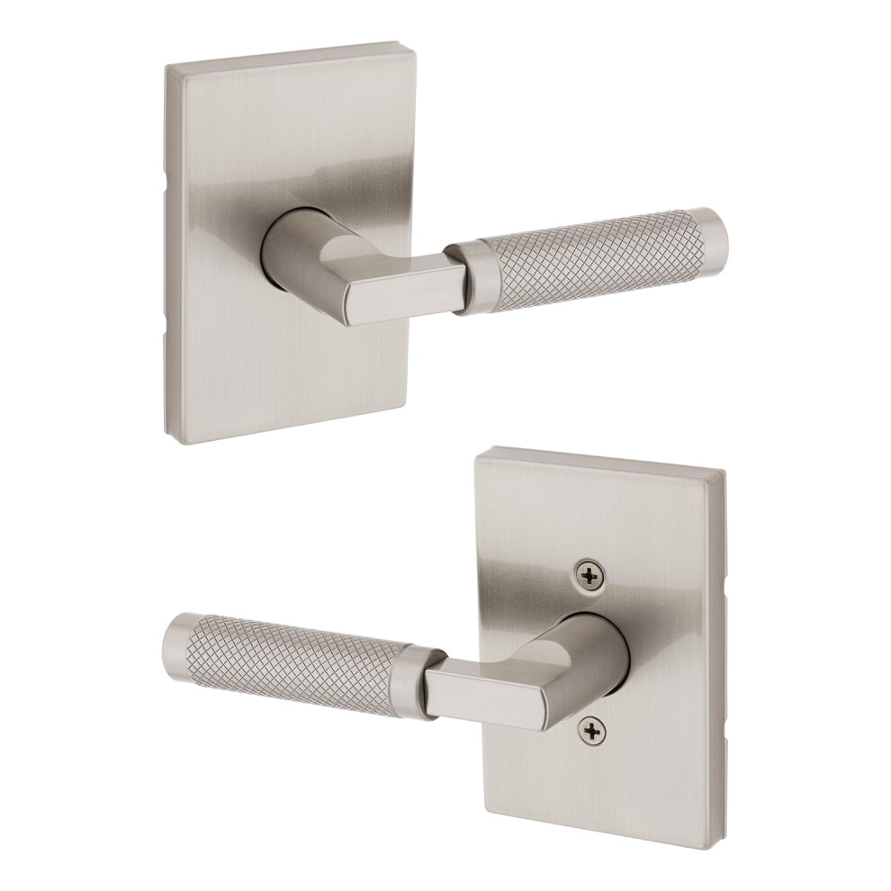 Photos - Door Handle Kwikset Prava Interior Passage Door Knurled Handle Lever for Closet and Hallway Doors Reversible Non-Locking Handle Lever Sa