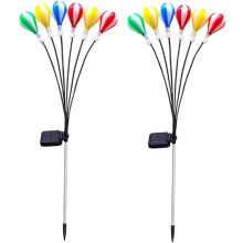 2pcs Solar Garden Stake Light Hot Air Balloon Led Decorative Landscape Outdoor Lights Easy Install