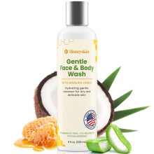 Honinghuid gezichts- en lichaamswas voor dames en heren - Acne Body Wash Hydraterend voor de gevoelige huid - Hydraterende gezichtsreiniger - Zachte
