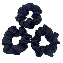MAXFEEL 100% Pure Mulberry Silk Hair Scrunchie 1 Count Medium Size-Black 3PCS Hair Ties For Women Soft Scrunchy Hair Bands Elastic Silk Ponytail