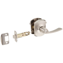 Schlage Lock Company F40MER619GRW Merano Privacy Door Lever Set with Decorative Greenwich Rose Satin Nickel