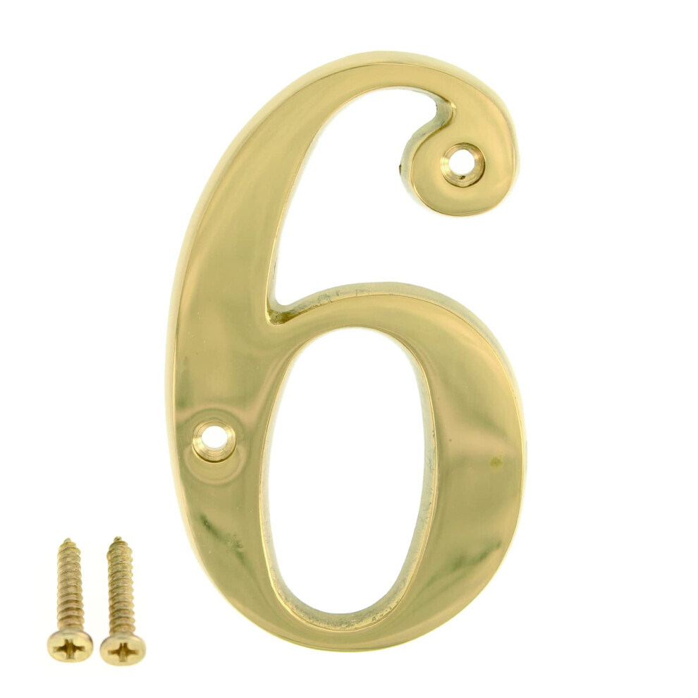 Microsoft Zhongwang Hardware Zw-A100 4 Inch Bright Brass House Number 6/Zhongwang Hardware Zw-A100 Casa De Lat?N Brillante De 4 Pulgadas N?Mero 6