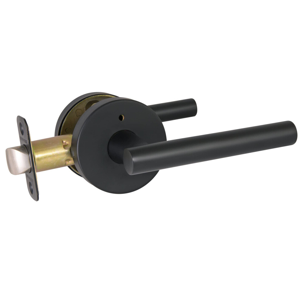 Photos - Door Handle Design House 582635 Eastport Contemporary Privacy Bed and Bath Door Lever Matte Black 