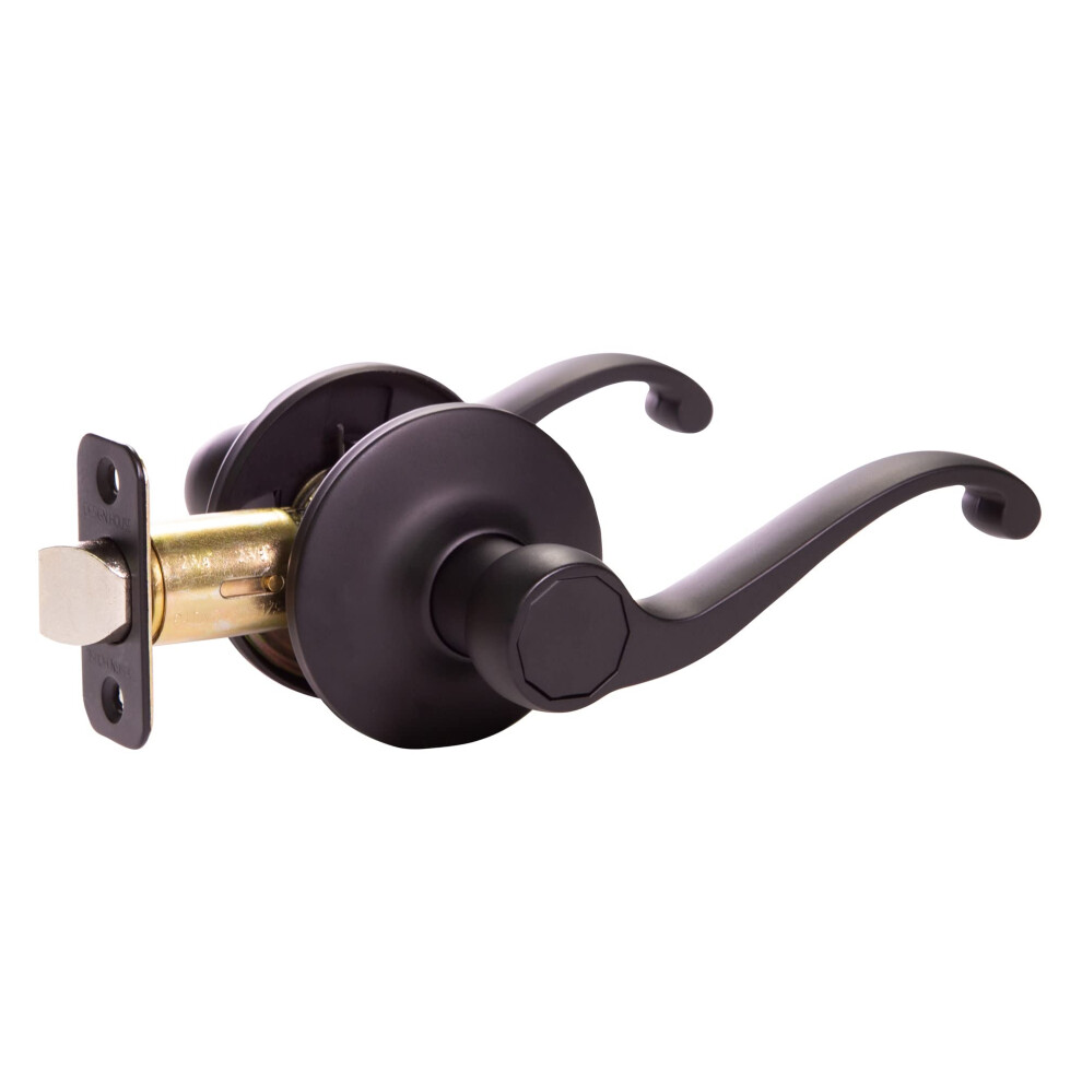 Photos - Door Handle Design House 779215 Scroll Passage Hall and Closet Door Lever Matte Black 