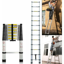 3.2M Telescopic Ladder 10.5FT Folding Aluminium Telescoping Ladder Foldable Ladder Extendable Portable Loft Ladder Lightweight,330lb Capacity