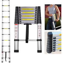 Telescoping Ladder 3.2M / 10.5ft Aluminum Folding Telescopic Ladder Portable Ladder for Home, RV, Loft, Attic, Daily Use at Home, 330lb Capacity
