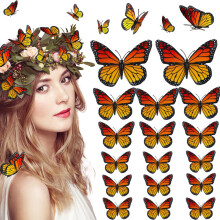 36 db Monarch Butterfly hajcsat 4 mretu 3D szimulci Butterflyr hajcsavarok pillangs fejfedok csptetok Halloween alkalmbl Dia De Los Muertos ha