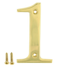 ZhongWang Hardware ZW-A100 4-calowy jasny mosiądz Numer domu 1/ZhongWang Hardware ZW-A100 Casa de lat?n Brillante de 4 pulgadas N?mero 1