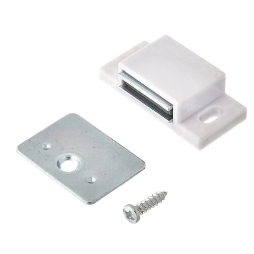 MPJ Shutter Hardware 50631-R 15lb Single Magnetic Catch White/zinc Retail Pack (2)
