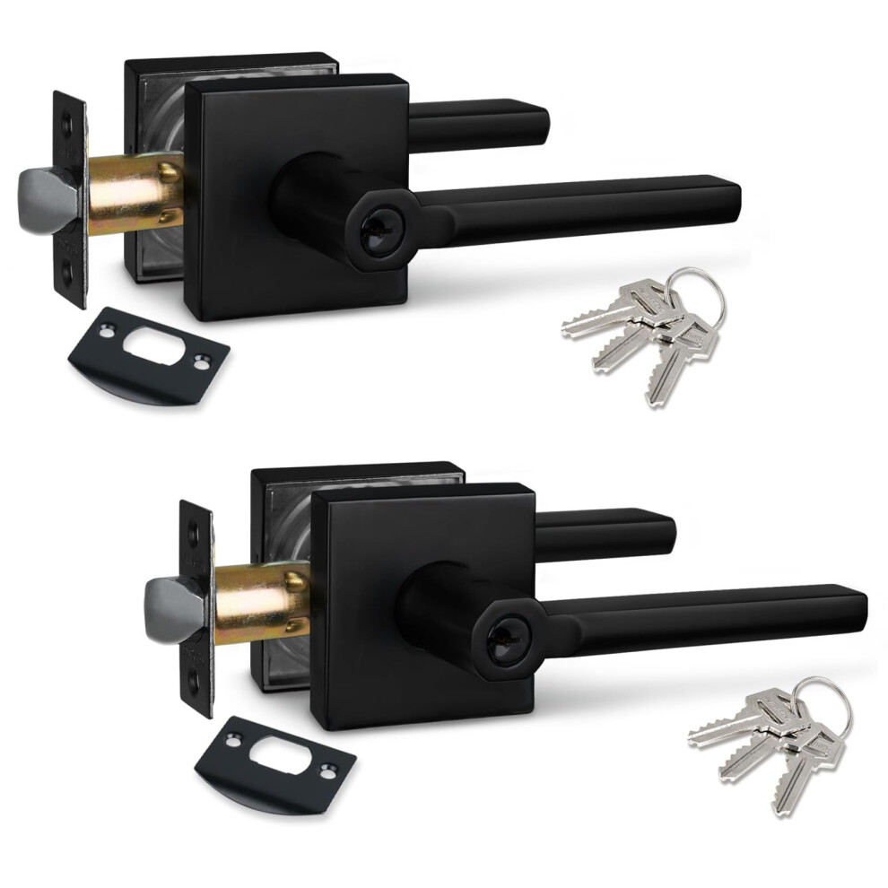 Newbang (2Pack) Different Key Entry Lever Lock In Venetian Matt Black For Exterior Door Hd1601-Db-Et-2P 6131637266133