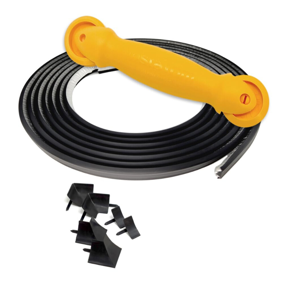 Instatrim Flexible Self-Adhesive Trim Bundle With Applicator - Trim Caulking Kit With 10 Ft Black 1/2 In Wide Caulk Strip 6 Corner And End Caps And 852849008941