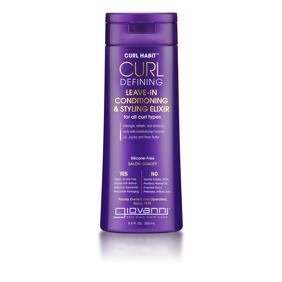 GIOVANNI Curl Habit Curl Defining Leave-In Conditioning & Styling Elixir - For All Curl Types  Vegan  Cruelty Free - 8.5 oz (Pack of 1)