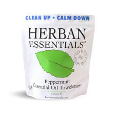 Herban Essentials Peppermint håndklæder - Essential Oil Wipes For Hands Travel Face Wipes - Natural Hand Wipes Foisthåndklædere individuelt indpa