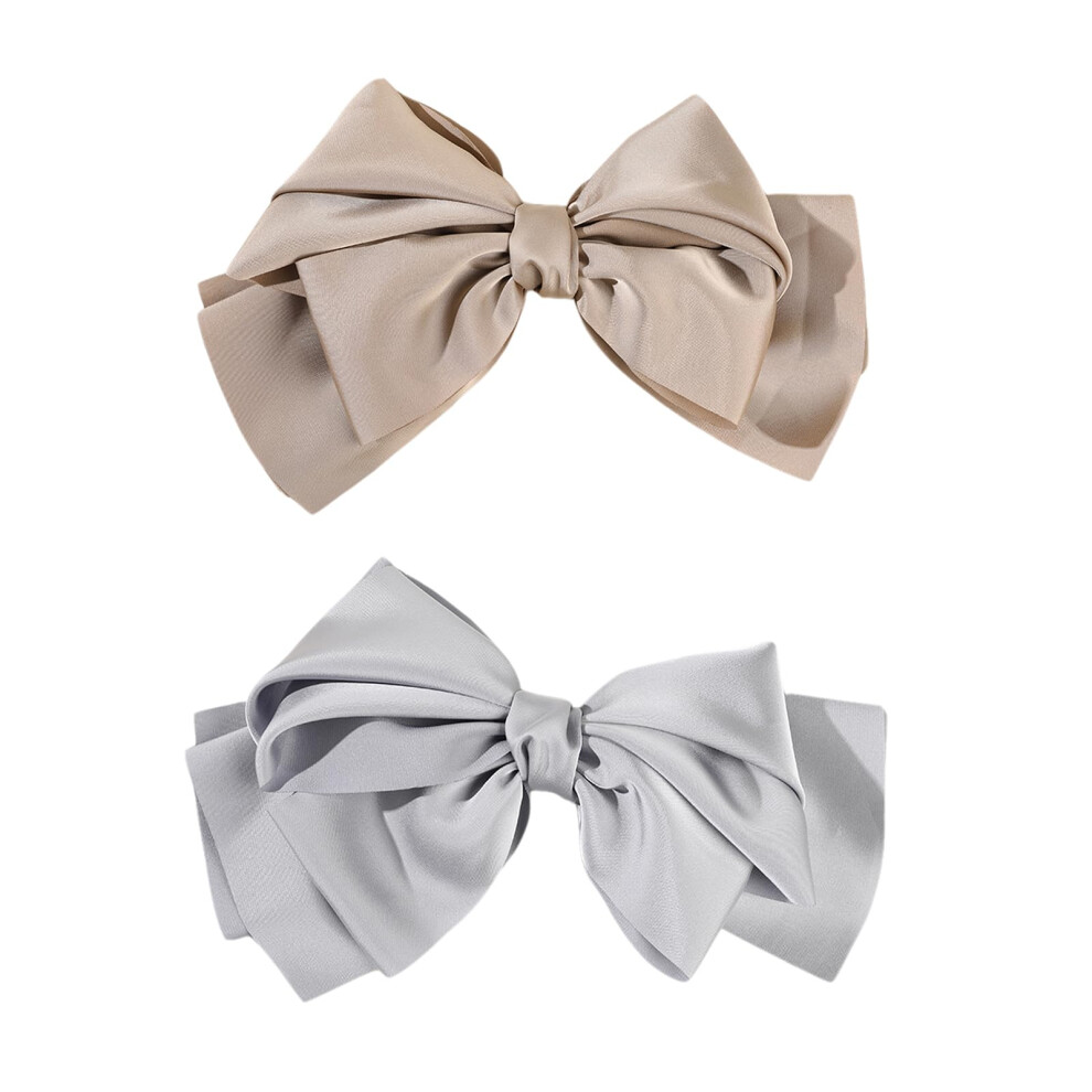 Gro E Haarschleifen F R Damen, Haarspangen Mit Satinschleife, Franz Sisches S Es Haar-Accessoire F R Alle Frisuren-image