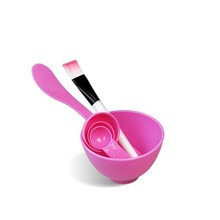 GBSTORE 4-in-1 gezichts-doe-het-huidverzorgingsmasker mengkom stokborstelmeter lepelset roze