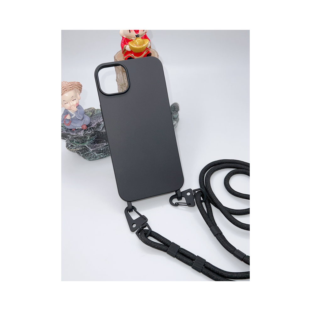 (black, Silicone) Crossbody Necklace Strap Lanyard Matte Silicone Ca-image-OPC-PGFNMK2-NEW