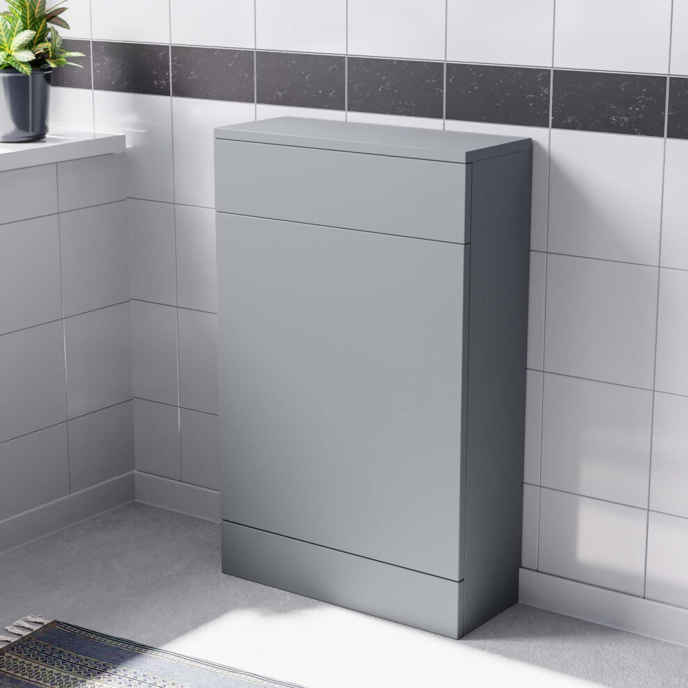 Photos - Toilet Nes Home Matte Grey 500mm Freestanding Back To Wall WC Unit Bathroom Flat Pack