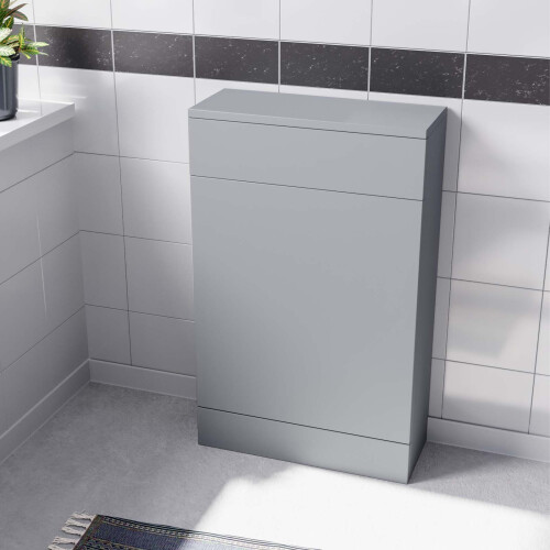NES Home Nes Home Matte Grey 500mm Freestanding Back To Wall WC Unit Bathroom Flat Pack 1