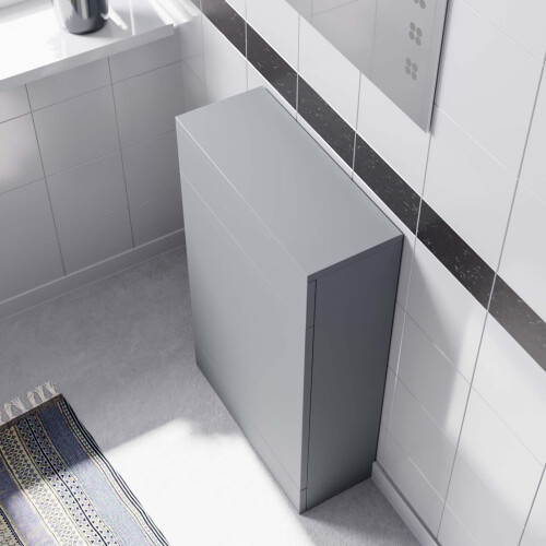 NES Home Nes Home Matte Grey 500mm Freestanding Back To Wall WC Unit Bathroom Flat Pack 2