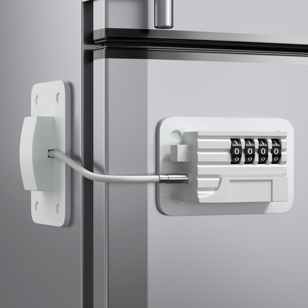 Ougourim Refrigerator Lock - Upgraded Combination Lock For Upright Freezer Child Safety Lock For Cabinets White