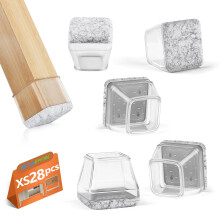 28PCS Square Net Noga Ochrona podlogi z owinietym filcowym dnem silikonowe obroncy ng krzesla do twardego drewna Podlogi Krzesla Pokrywa zapobie