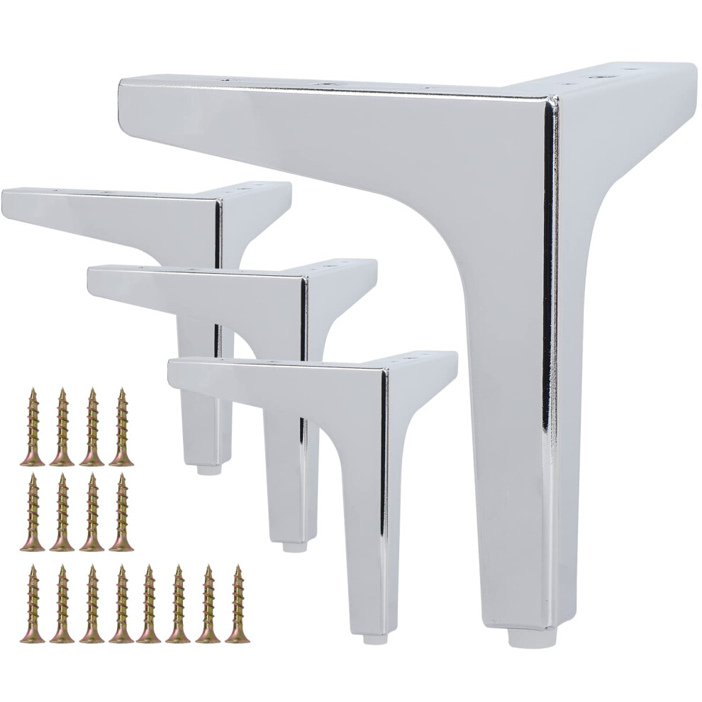 6 Inch Metal Furniture Legs La Vane Set Of 4 Modern Iron Diamond Triangle Furniture Feet Diy Replacement Chrome For Cabinet Cupboard Sofa Couch Chair 8789259366434