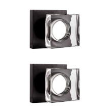 coolnews 2-pack kristallglas dummy drrknoppar Enkelsidig halvdummy drrknopp set Oljegnidad brons