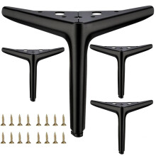 6 inch/15 cm matzwarte metalen meubelpoten set van 4 driehoekige bankpoten DIY vervanging voor tv-standaard bankstoel kast kast