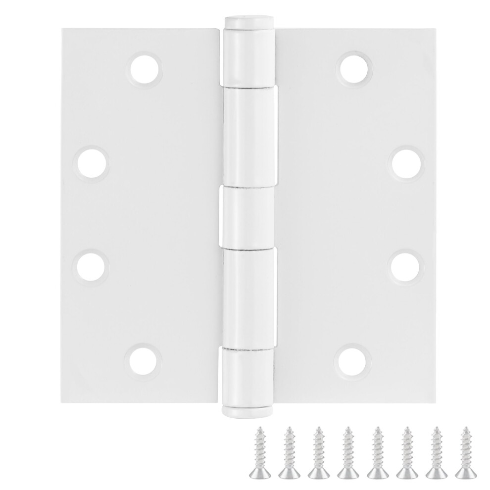 Photos - Other for Repair Door Hinges for Interior Doors 9-Pack 4.5-inch x 4.5-inch - Square Steel Door Hinge - Painted White - Fits Standard Doors 