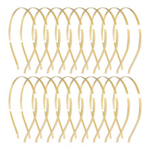 Lawie 20 Pack Bulk 5 MM Wide Thin Silver Gold Black Plain Blank Hard Metal Headbands Base Hair Bands Clasps Tiara DIY Craft Accessories for Women