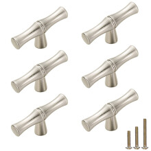 ESreake 6Pcs Bamboo Shape Solid Zinc Alloy Cabinet Knobs Handle pulls Dresser Drawer Cabinet Cupboard Closet Door Pull Decorative Furniture Accessori