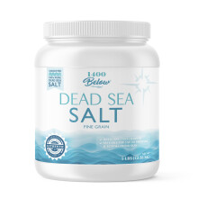 LA SALT CO 1400 Barattolo da 5 libbre Sale del Mar Morto Grana Fine - Scrub Esfoliante per il Corpo e per Pediluvio con Idromassaggio 100% Puro e