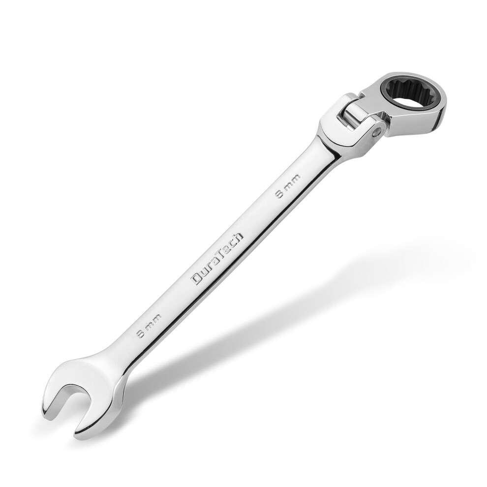 Duratech 8Mm Flex-Head Ratcheting Combination Wrench Metric 72-Tooth Cr-V Steel 6931213201387