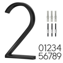 6 Inch Stainless Steel Floating House Number Metal Modern House Numbers for Outdoor Mailbox Yard Home Wall DoorGarage Gate with Nail Kit Coated Bl